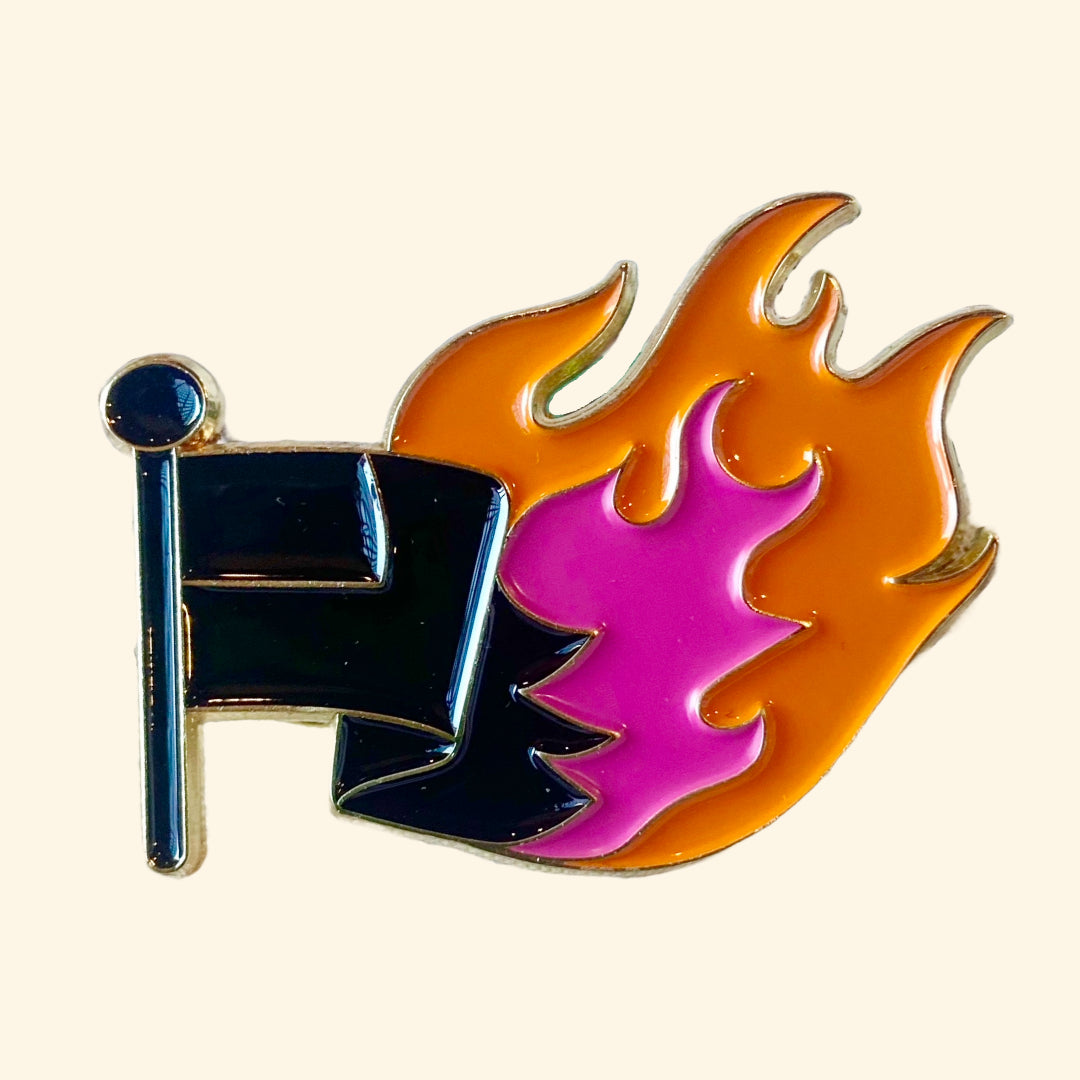 Burning Flag Pin