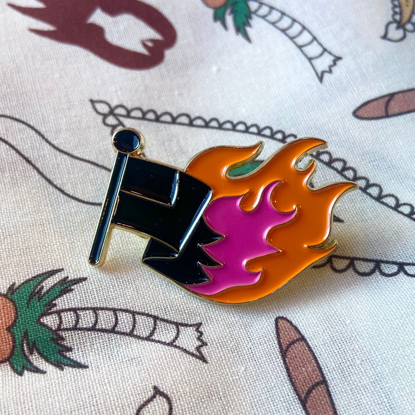 Burning Flag Pin