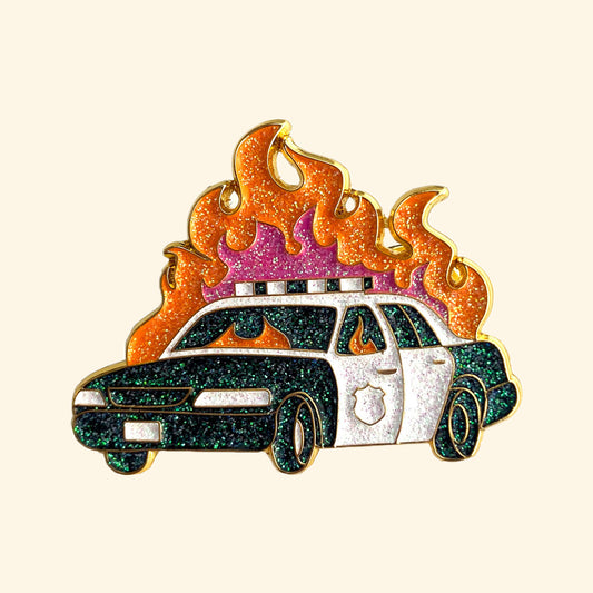 Glitter Burning Car Pin