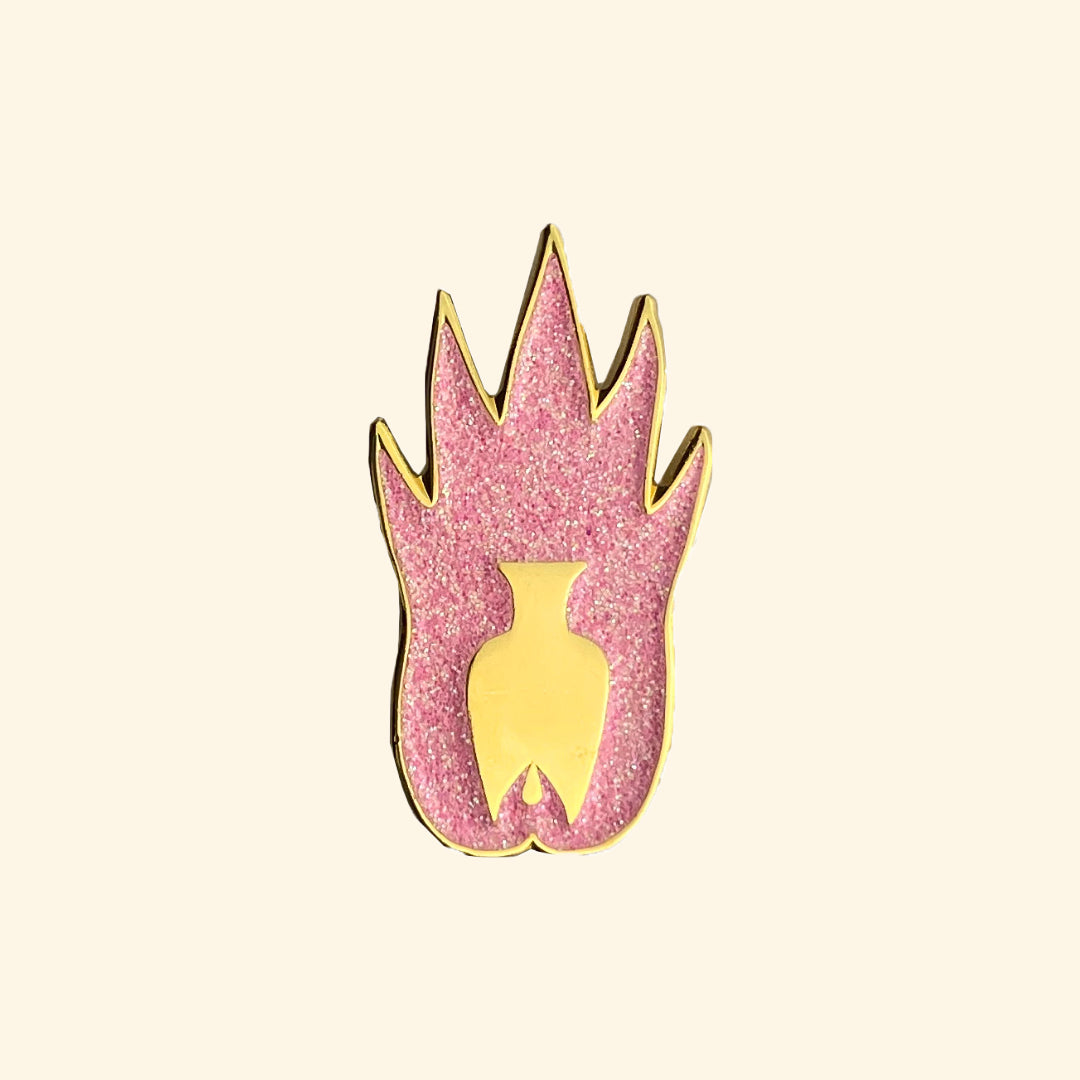 Glitter Pink Logo Pin